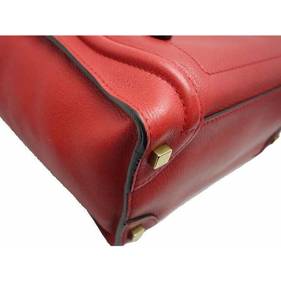 Celine Handbag Luggage Series Micro Shopper Calf Red - Picture 6 of 7